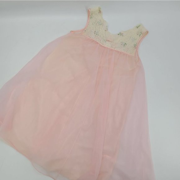 Vintage Linda Underlovelies Chiffon Babydoll Night Gown and Robe - Picture 9 of 14